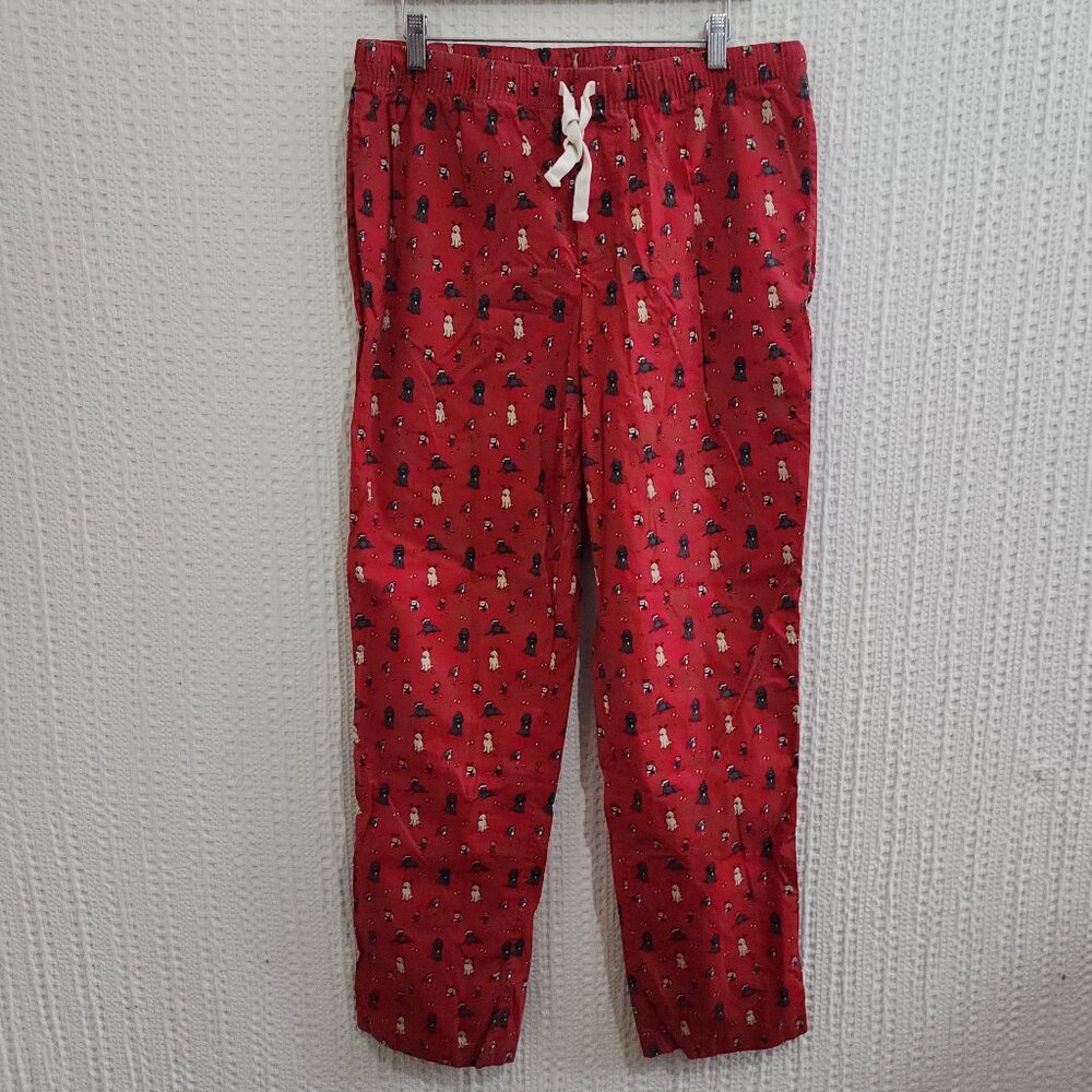 Vineyard Vines Men's Red Holiday Dog Print Pajama Bottoms Size Medium